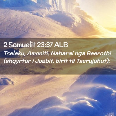 Picture 02 - 2 Samuelit 23:37 ALB - Tseleku, Amoniti; Naharai nga Beerothi (shqyrtar - Bible Verse Picture