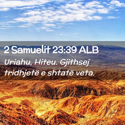 Picture 02 - 2 Samuelit 23:39 ALB - Uriahu, Hiteu. Gjithsej tridhjetë e shtatë - Bible Verse Picture