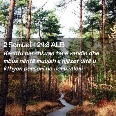 Picture 02 - 2 Samuelit 24:8 ALB - Kështu përshkuan tërë vendin dhe mbas nëntë - Bible Verse Picture