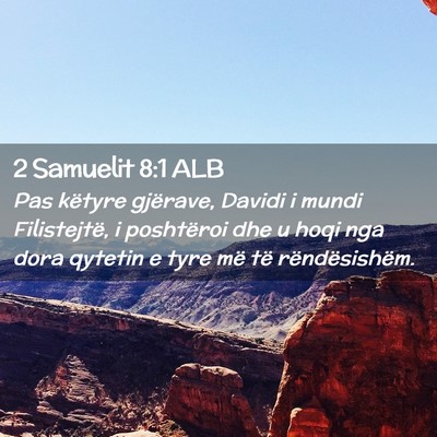 Picture 02 - 2 Samuelit 8:1 ALB - Pas këtyre gjërave, Davidi i mundi Filistejtë, - Bible Verse Picture