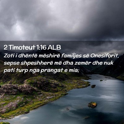 Picture 02 - 2 Timoteut 1:16 ALB - Zoti i dhëntë mëshirë familjes së - Bible Verse Picture