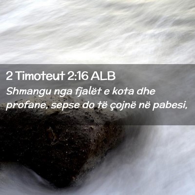 Picture 02 - 2 Timoteut 2:16 ALB - Shmangu nga fjalët e kota dhe profane, sepse do - Bible Verse Picture