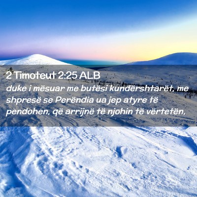 Picture 02 - 2 Timoteut 2:25 ALB - duke i mësuar me butësi kundërshtarët, me - Bible Verse Picture