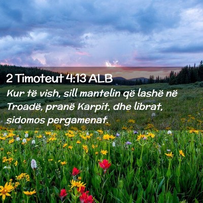 Picture 02 - 2 Timoteut 4:13 ALB - Kur të vish, sill mantelin që lashë në - Bible Verse Picture