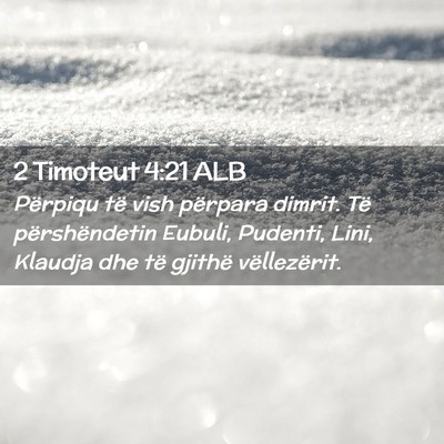 Picture 02 - 2 Timoteut 4:21 ALB - Përpiqu të vish përpara dimrit. Të - Bible Verse Picture