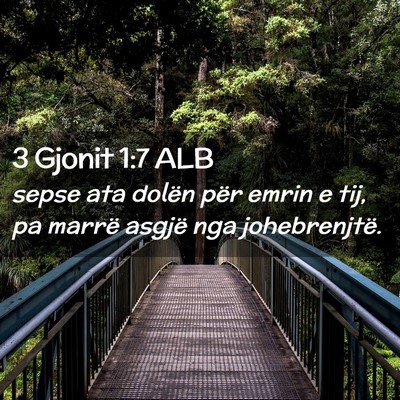 Picture 02 - 3 Gjonit 1:7 ALB - sepse ata dolën për emrin e tij, pa marrë - Bible Verse Picture