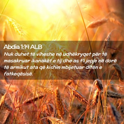 Picture 02 - Abdia 1:14 ALB - Nuk duhet të viheshe në udhëkryqet për të - Bible Verse Picture