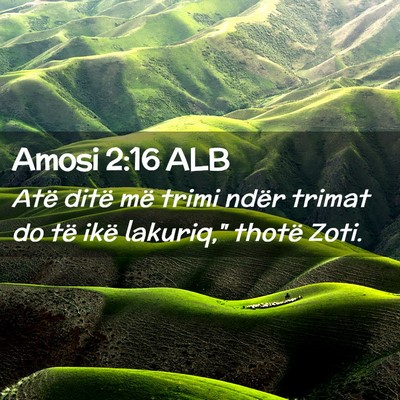 Picture 02 - Amosi 2:16 ALB - Atë ditë më trimi ndër trimat do të ikë - Bible Verse Picture