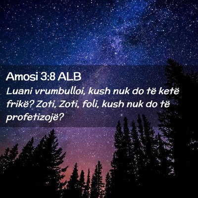 Picture 02 - Amosi 3:8 ALB - Luani vrumbulloi, kush nuk do të ketë frikë? - Bible Verse Picture