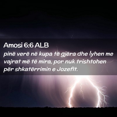 Picture 02 - Amosi 6:6 ALB - pinë verë në kupa të gjëra dhe lyhen me - Bible Verse Picture