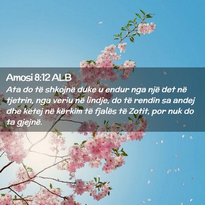 Picture 02 - Amosi 8:12 ALB - Ata do të shkojnë duke u endur nga një det në - Bible Verse Picture