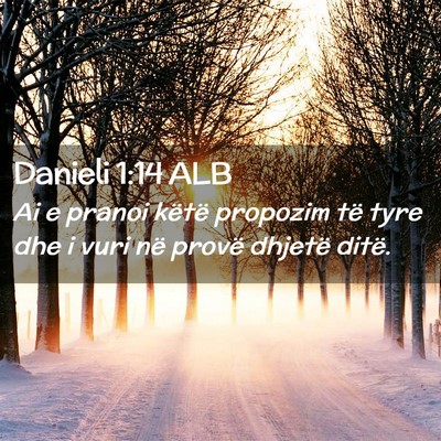 Picture 02 - Danieli 1:14 ALB - Ai e pranoi këtë propozim të tyre dhe i vuri - Bible Verse Picture