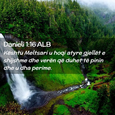 Picture 02 - Danieli 1:16 ALB - Kështu Meltsari u hoqi atyre gjellët e shijshme - Bible Verse Picture