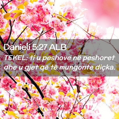 Picture 02 - Danieli 5:27 ALB - TEKEL: ti u peshove në peshoret dhe u gjet që - Bible Verse Picture