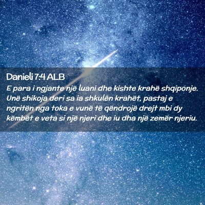 Picture 02 - Danieli 7:4 ALB - E para i ngjante një luani dhe kishte krahë - Bible Verse Picture