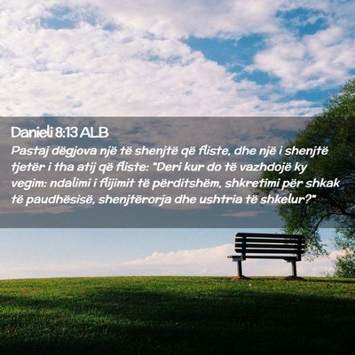 Picture 02 - Danieli 8:13 ALB - Pastaj dëgjova një të shenjtë që fliste, dhe - Bible Verse Picture