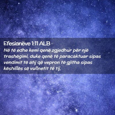 Picture 02 - Efesianëve 1:11 ALB - Në të edhe kemi qenë zgjedhur për një - Bible Verse Picture