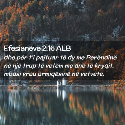 Picture 02 - Efesianëve 2:16 ALB - dhe për t’i pajtuar të dy me Perëndinë në - Bible Verse Picture