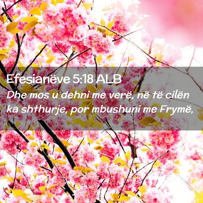 Picture 02 - Efesianëve 5:18 ALB - Dhe mos u dehni me verë, në të cilën ka - Bible Verse Picture