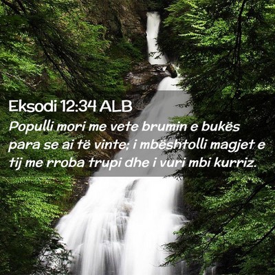Picture 02 - Eksodi 12:34 ALB - Populli mori me vete brumin e bukës para se ai - Bible Verse Picture