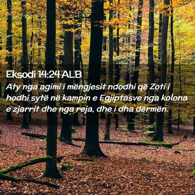 Picture 02 - Eksodi 14:24 ALB - Aty nga agimi i mëngjesit ndodhi që Zoti i - Bible Verse Picture