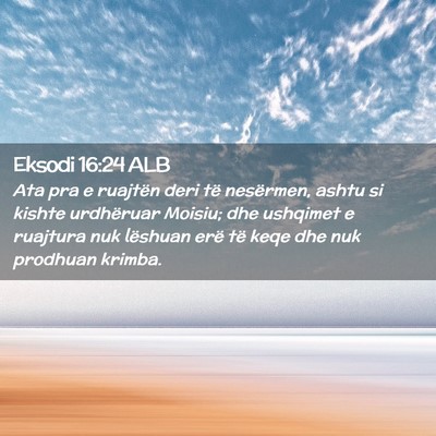 Picture 02 - Eksodi 16:24 ALB - Ata pra e ruajtën deri të nesërmen, ashtu si - Bible Verse Picture