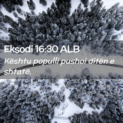 Picture 02 - Eksodi 16:30 ALB - Kështu populli pushoi ditën e - Bible Verse Picture