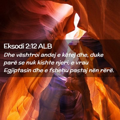 Picture 02 - Eksodi 2:12 ALB - Dhe vështroi andej e këtej dhe, duke parë se - Bible Verse Picture