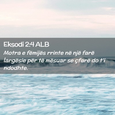 Picture 02 - Eksodi 2:4 ALB - Motra e fëmijës rrinte në një farë largësie - Bible Verse Picture