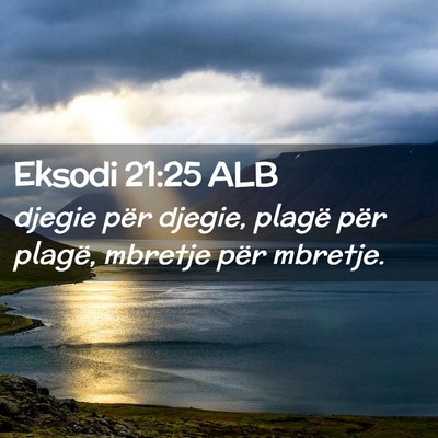 Picture 02 - Eksodi 21:25 ALB - djegie për djegie, plagë për plagë, mbretje - Bible Verse Picture