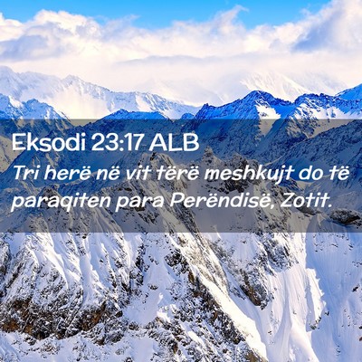 Picture 02 - Eksodi 23:17 ALB - Tri herë në vit tërë meshkujt do të - Bible Verse Picture