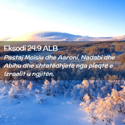Picture 02 - Eksodi 24:9 ALB - Pastaj Moisiu dhe Aaroni, Nadabi dhe Abihu dhe - Bible Verse Picture