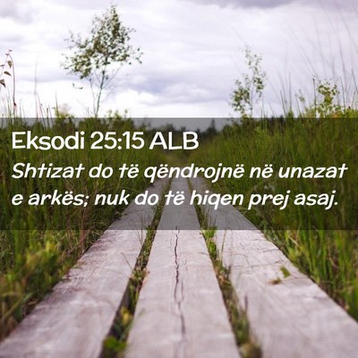Picture 02 - Eksodi 25:15 ALB - Shtizat do të qëndrojnë në unazat e arkës; - Bible Verse Picture