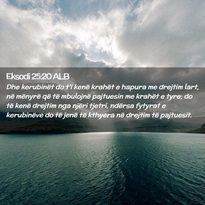Picture 02 - Eksodi 25:20 ALB - Dhe kerubinët do t’i kenë krahët e hapura me - Bible Verse Picture