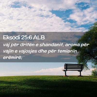 Picture 02 - Eksodi 25:6 ALB - vaj për dritën e shandanit, aroma për vajin e - Bible Verse Picture
