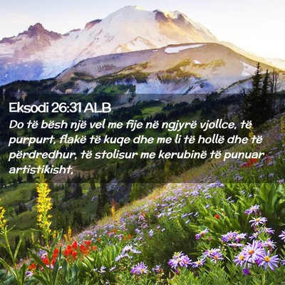Picture 02 - Eksodi 26:31 ALB - Do të bësh një vel me fije në ngjyrë - Bible Verse Picture