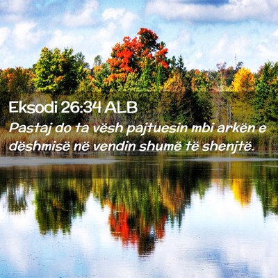 Picture 02 - Eksodi 26:34 ALB - Pastaj do ta vësh pajtuesin mbi arkën e - Bible Verse Picture