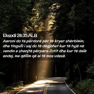 Picture 02 - Eksodi 28:35 ALB - Aaroni do ta përdorë për të kryer shërbimin; - Bible Verse Picture