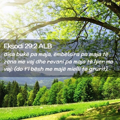 Picture 02 - Eksodi 29:2 ALB - disa bukë pa maja, ëmbëlsira pa maja të zëna - Bible Verse Picture