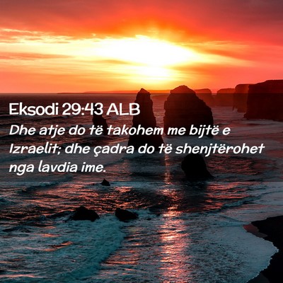 Picture 02 - Eksodi 29:43 ALB - Dhe atje do të takohem me bijtë e Izraelit; dhe - Bible Verse Picture