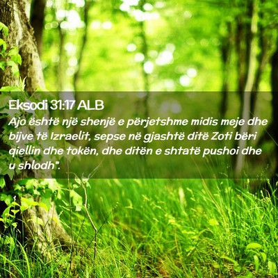 Picture 02 - Eksodi 31:17 ALB - Ajo është një shenjë e përjetshme midis meje - Bible Verse Picture