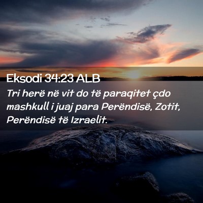 Picture 02 - Eksodi 34:23 ALB - Tri herë në vit do të paraqitet çdo mashkull - Bible Verse Picture