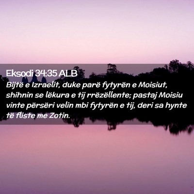 Picture 02 - Eksodi 34:35 ALB - Bijtë e Izraelit, duke parë fytyrën e Moisiut, - Bible Verse Picture