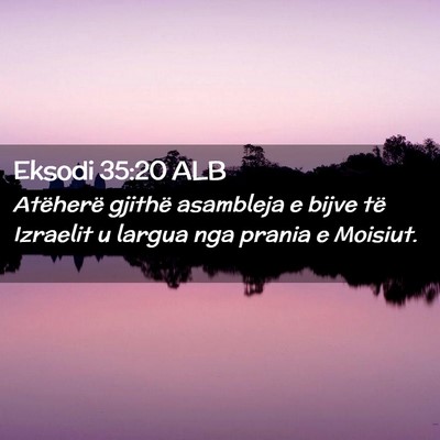 Picture 02 - Eksodi 35:20 ALB - Atëherë gjithë asambleja e bijve të Izraelit - Bible Verse Picture