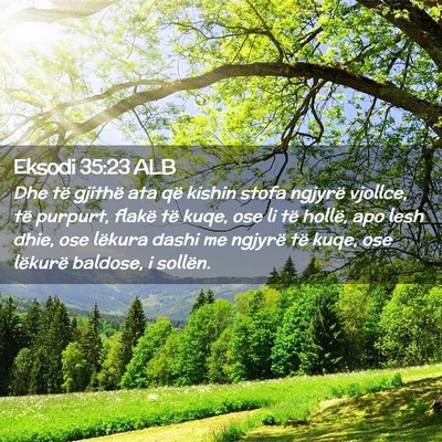 Picture 02 - Eksodi 35:23 ALB - Dhe të gjithë ata që kishin stofa ngjyrë - Bible Verse Picture