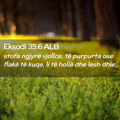 Picture 02 - Eksodi 35:6 ALB - stofa ngjyrë vjollce, të purpurta ose flakë - Bible Verse Picture