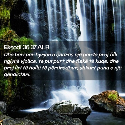 Picture 02 - Eksodi 36:37 ALB - Dhe bëri për hyrjen e çadrës një perde prej - Bible Verse Picture