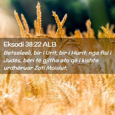 Picture 02 - Eksodi 38:22 ALB - Betsaleeli, bir i Urit, bir i Hurit, nga fisi i - Bible Verse Picture