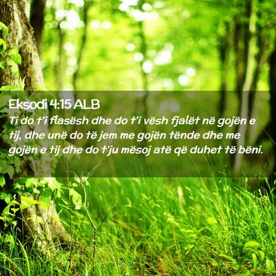 Picture 02 - Eksodi 4:15 ALB - Ti do t’i flasësh dhe do t’i vësh fjalët - Bible Verse Picture
