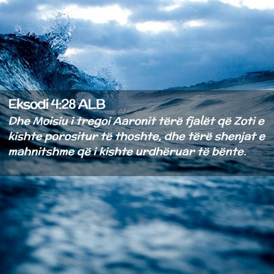Picture 02 - Eksodi 4:28 ALB - Dhe Moisiu i tregoi Aaronit tërë fjalët që - Bible Verse Picture